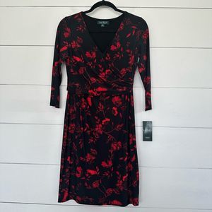 Lauren Ralph Lauren Black and Red Floral Dress
